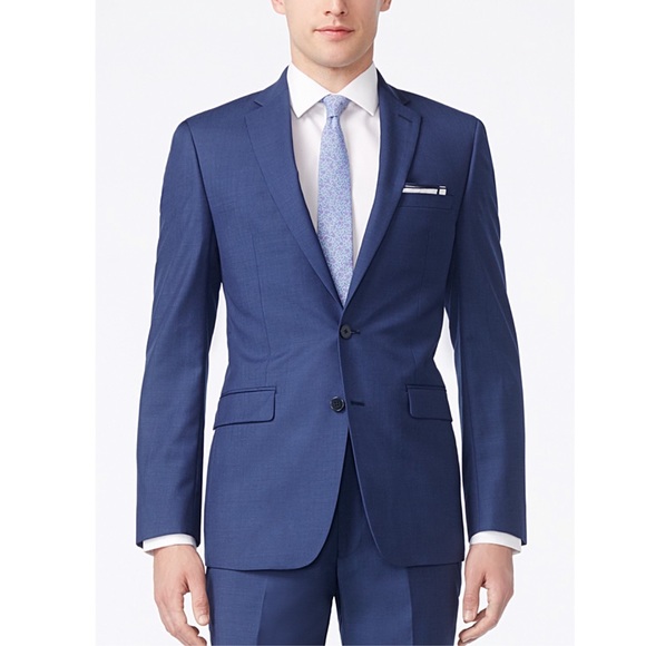 calvin klein black slim fit suit